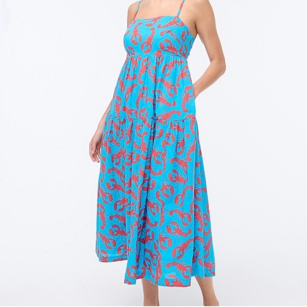 NWT J Crew Factory Lobster Tie Back Maxi Dress
